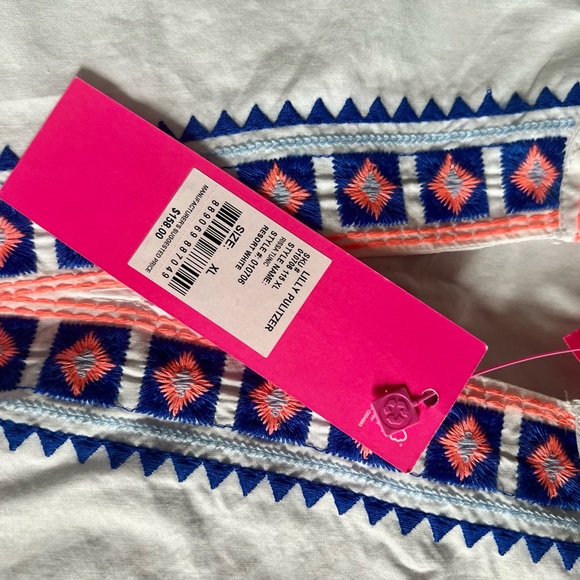 NWT Lilly Pulitzer Rissa Tunic Top White Embroidery Bohemian 100% Cotton Sz XL - Picture 15 of 15
